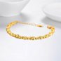 U7 Infinity Link Bracelet 6mm Wide 18K Gold Plated Unisex Bangle, Fit Wrist