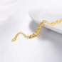 U7 Infinity Link Bracelet 6mm Wide 18K Gold Plated Unisex Bangle, Fit Wrist