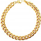 6mm Curb Chain Bracelet For Men Women 18K Gold Plated High Polished,8.3 Inch