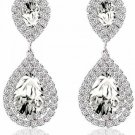 Miraculous Garden Womens Silver Gold Rose Gold Plated Rhinestone Wedding Drop