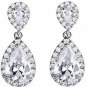 DDH Silver Wedding Tear Drop Crystal Dangle Earrings Bridesmaid Gift Jewelry