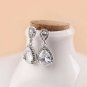DDH Silver Wedding Tear Drop Crystal Dangle Earrings Bridesmaid Gift Jewelry