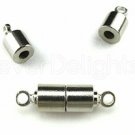 20 CleverDelights Magnetic Jewelry Clasps - Tube Style - Silver Color - Magnet
