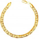 Men Link Bracelet 21CM 6mm High Polished Gold Plated Crafted Snake Chain