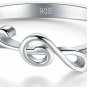 BORUO 925 Sterling Silver Ring, HighPolish Music Note Resistant Comfort Fit 7