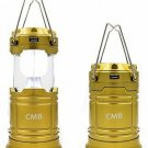 CMB 2-in-1 Rechargeable Camping Lantern Solar Flashlight Emergency Lantern With