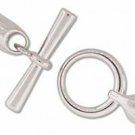 BeadSmith Toggle Clasp With 6.2 Diameter End Caps - Silver Plate - 3 Clasps
