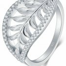 BORUO 925 Sterling Silver Ring, Hawaiian Leaf High Polish Plain Dome Tarnish 6