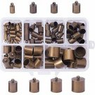 PandaHall Elite 1 Box 80PCS 8 Size Antique Bronze Barrel Brass Leather Cord End
