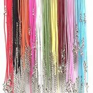 100 Pcs 18 Inches Mix Color Waxed Cotton Necklace Cord With Lobster Claw Clasp