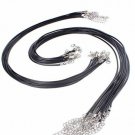 BIHRTC 100 Pcs 18 Inches Black Waxed Cotton Necklace Cord Rope With Lobster For