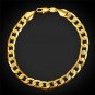 U7 Men 7mm '18K' Stamp Metal Black Gun Plated Curb Link Bracelet - 8.3 Inch
