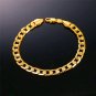 U7 Men 7mm '18K' Stamp Metal Black Gun Plated Curb Link Bracelet - 8.3 Inch