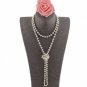 GRACE JUN Created/Faux Pearl Necklace Pendants Women Sweater Chain Long Pearl