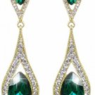 EVER FAITH Women's Austrian Crystal Elegant Dual Teardrop Pierced Dangle Color