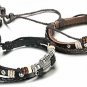 Leather Charm Bracelet For Men Braided Wrist Cuff Vintage, 2 Pcs