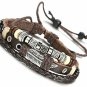 Leather Charm Bracelet For Men Braided Wrist Cuff Vintage, 2 Pcs