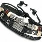 Leather Charm Bracelet For Men Braided Wrist Cuff Vintage, 2 Pcs