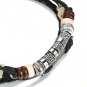 Leather Charm Bracelet For Men Braided Wrist Cuff Vintage, 2 Pcs