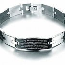 Keybella Men's Vintage Stainless Steel Black Silver Cross Silver English Bible