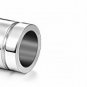 MOWOM Silver Tone Brown Stainless Steel Genuine Leather Energy Bracelet Clasp