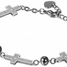 Flongo Womens Men's Vintage Stainless Steel Cross English Bible Lords Prayer