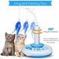 IsYoung Cat Teasing Toy, Electric Mute Training Cat Toy Kitten Rotating Teaser