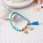 3UMeter Boho Bracelet Anklet Set - Handmade Cowrie Shell Turquoise Bead Tassel