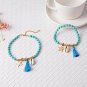 3UMeter Boho Bracelet Anklet Set - Handmade Cowrie Shell Turquoise Bead Tassel