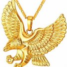 U7 Brave Man Hawk Necklace 18K Gold Plated Eagle Pendant Necklaces