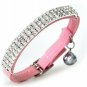CHUKCHI Soft Velvet Safe Cat Adjustable Collar Bling Diamante With Bells,2 Pcs