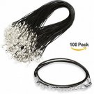 Amariver 100 Pack 1.5mm Black Necklace Cord With Clasp And Extender Chain For
