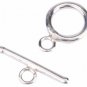 2 Sets X .925 Sterling Silver Round Toggle Clasp 12mm For Bracelet Necklace