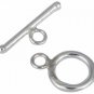 2 Sets X .925 Sterling Silver Round Toggle Clasp 12mm For Bracelet Necklace