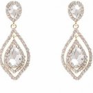 NLCAC Women's Pear Shape Teardrop Crystal Earrings Dangle Long Rhinestone For