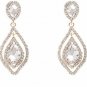 NLCAC Women's Pear Shape Teardrop Crystal Earrings Dangle Long Rhinestone For