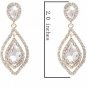 NLCAC Women's Pear Shape Teardrop Crystal Earrings Dangle Long Rhinestone For