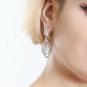 NLCAC Women's Pear Shape Teardrop Crystal Earrings Dangle Long Rhinestone For