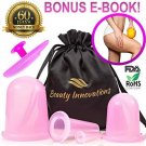 Anti Cellulite Cup Silicone Vacuum Cupping Therapy Set, 4 Piece With Face Brush
