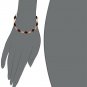18k Gold Plated Simulated Azabache Womens Bracelet Mal De Ojo Protection 7'