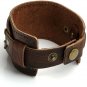 JUSNOVA Leather Cuff Bracelet For Men Women 45mm Wide Belt Wristband Bangle