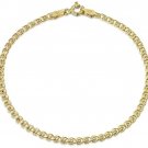 18K Gold Plated On 925 Sterling Silver 2.3 Mm Heart Chain Bracelet Length 8' /