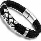 Ostan Mens Bracelet Men's Punk Rock Bracelet Stainless Steel Flame Bangle Clasp