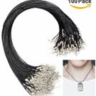 FASOTY 100 Pack 1.5mm Black Necklace Cord Bulk With Clasp For DIY Necklace 18