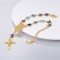 U7 Turkish Evil Eye Bracelet 18K Gold Plated Chain St Benedict Medal And Cross