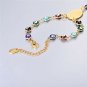 U7 Turkish Evil Eye Bracelet 18K Gold Plated Chain St Benedict Medal And Cross