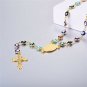 U7 Turkish Evil Eye Bracelet 18K Gold Plated Chain St Benedict Medal And Cross