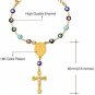 U7 Turkish Evil Eye Bracelet 18K Gold Plated Chain St Benedict Medal And Cross