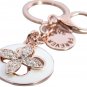 HI-BOOM Four Leaf Clover Rose Gold Plated Alloy Crystal Elements Keychain Key