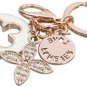 HI-BOOM Four Leaf Clover Rose Gold Plated Alloy Crystal Elements Keychain Key